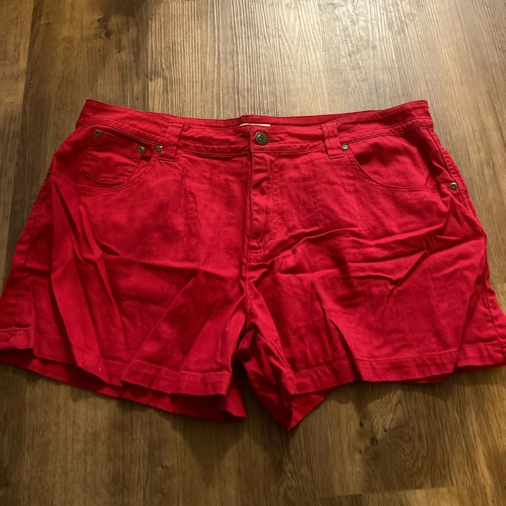 Faded Glory Red Denim-like Shorts 18